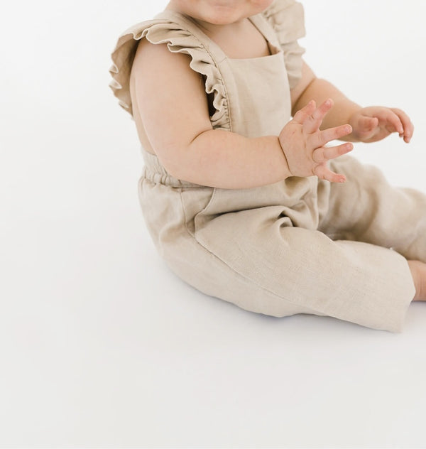 Linen Flutter Sleeve Jumpsuit