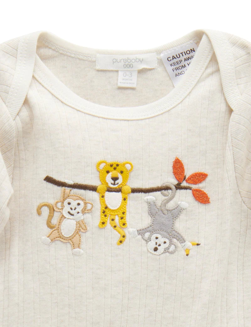 Beige Jungle Friends Growsuit
