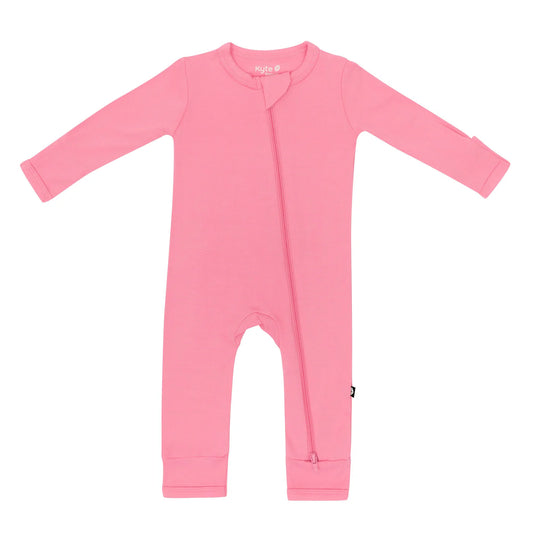 Zippered Romper in Guava