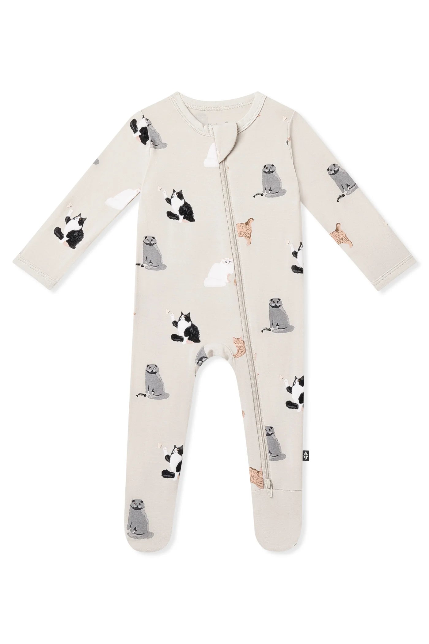 Zippered Footie in Fluffy Cat