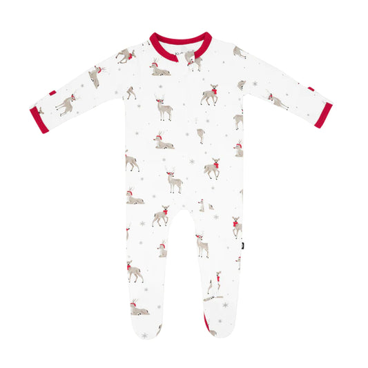 Zippered Footie in Cloud Deer