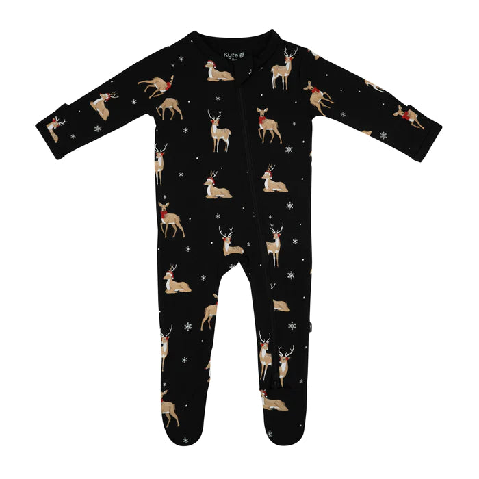 Zippered Footie in Midnight Deer