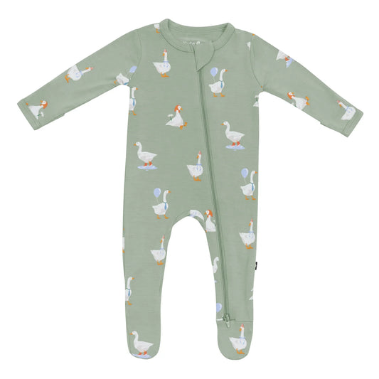 Zippered Footie in Silly Goose