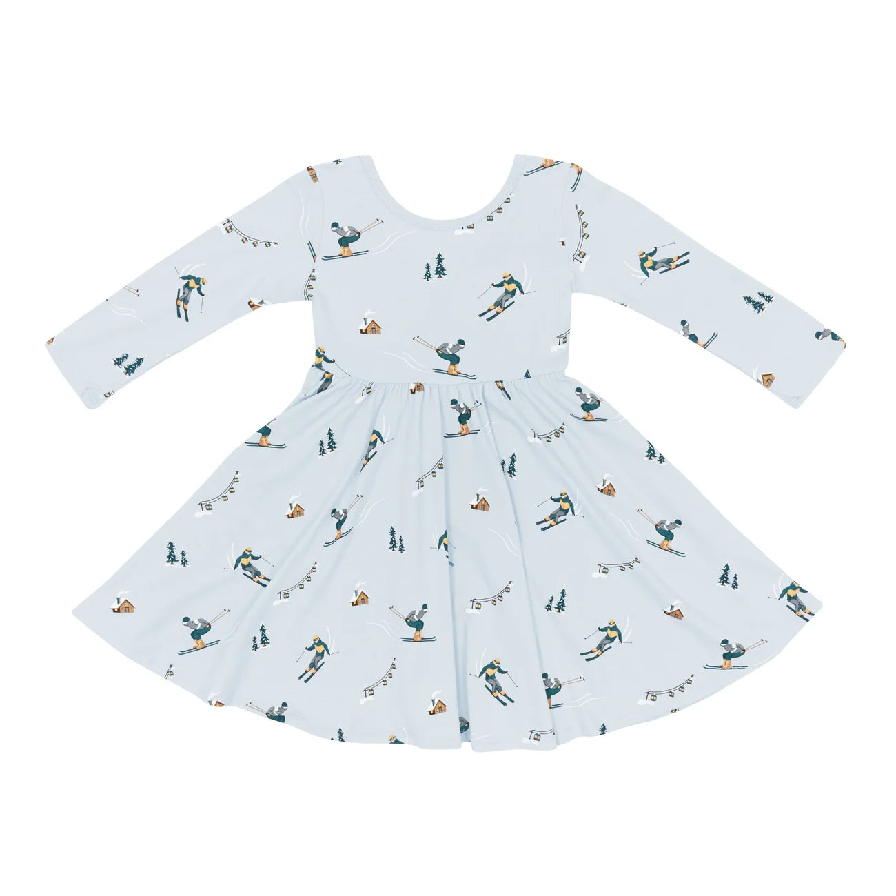 Long Sleeve Twirl Dress in Ski