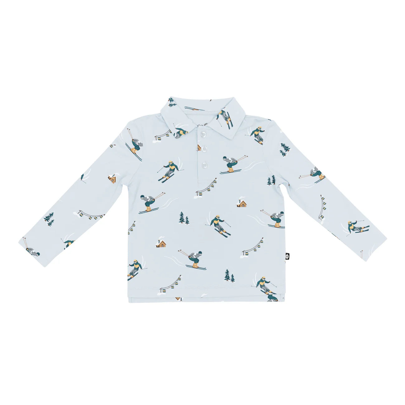 Toddler Long Sleeve Polo in Ski