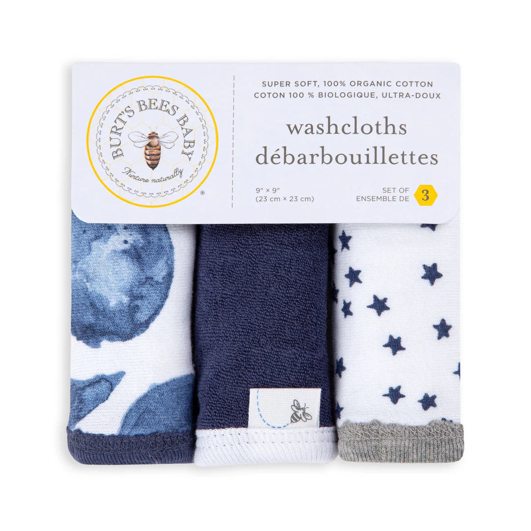 Hello Moon! Organic Cotton Washcloths 3 Pack