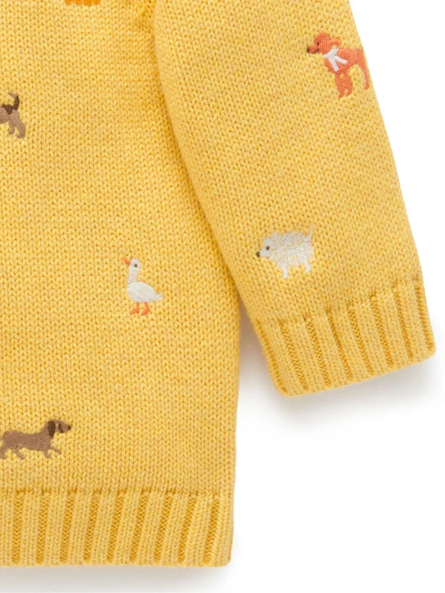 Embroidered Doggy Jumper in Autumn