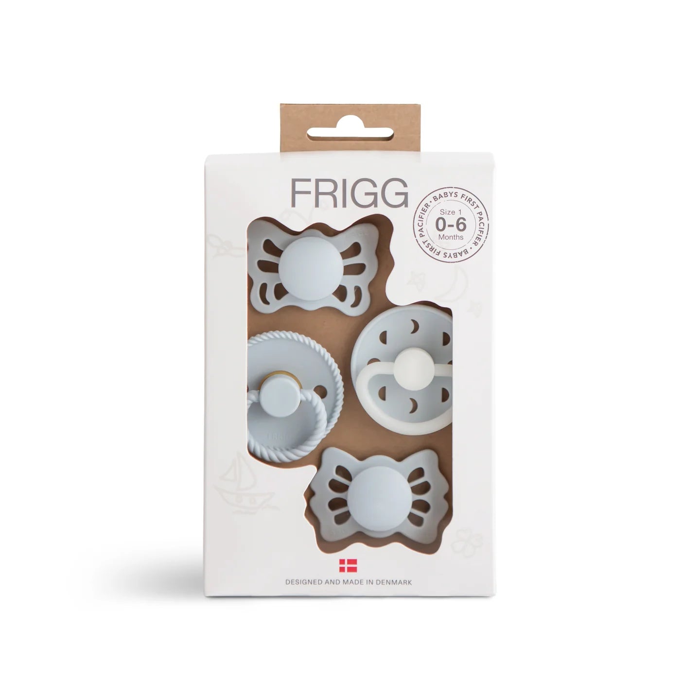 FRIGG Baby's First Pacifier - Moonlight Sailing | 4-Pack