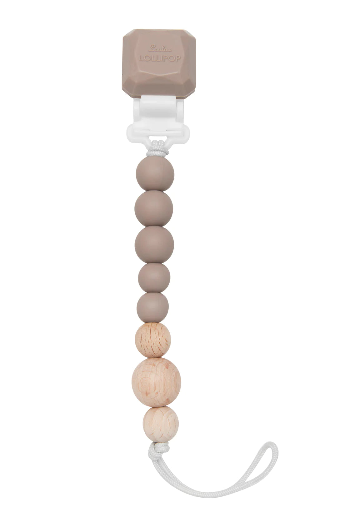 Colour Pop Silicone & Wood Pacifier Clip - Mushroom