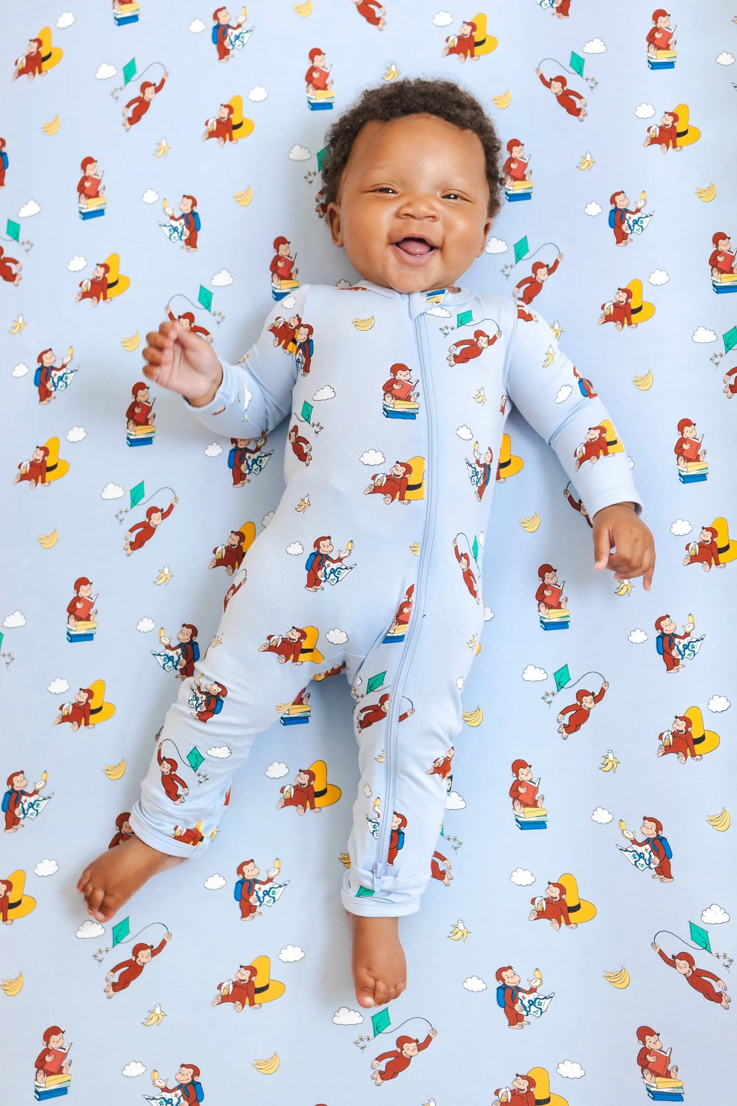 Zippered Romper in Curious George