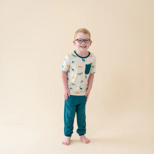 Toddler Crew Neck Tee in Ecru Roar