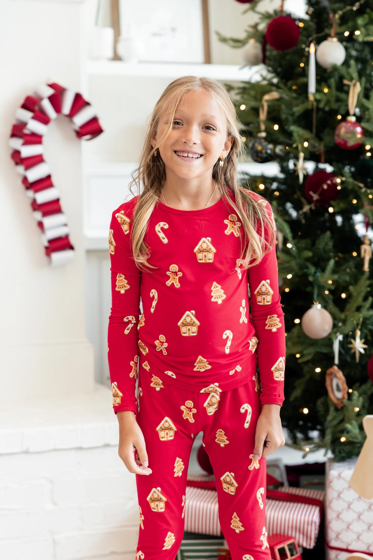 Long Sleeve PJ Set in Gingerbread