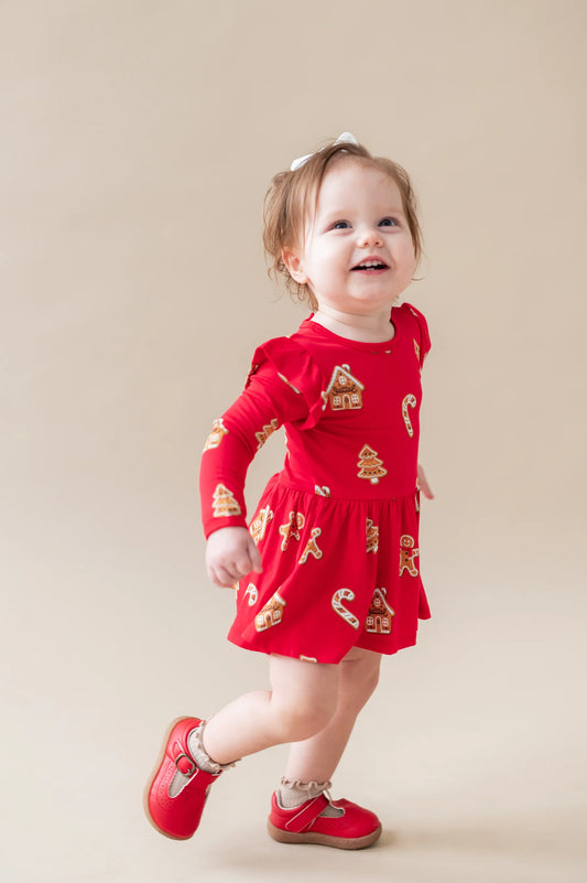 Twirl bodysuit Dress in Gingerbread