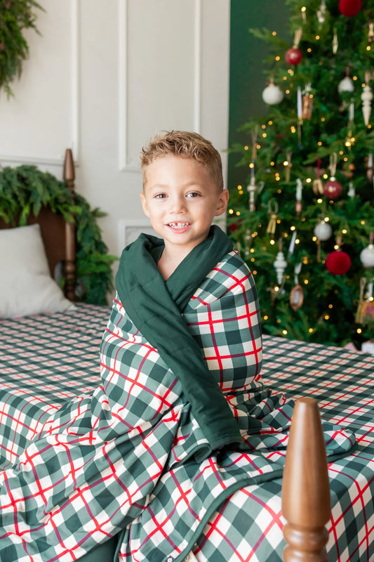 Toddler Blanket in Holiday Plaid