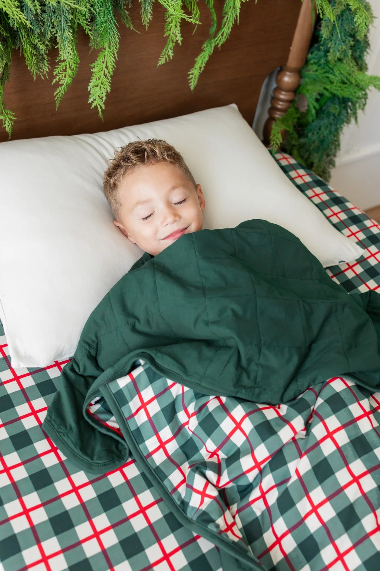 Toddler Blanket in Holiday Plaid