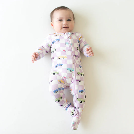 Zippered Footie in Sparkles and Speed