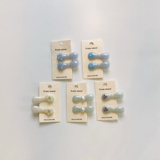 Acrylic Hair Bow Clips – 2 Piece Set