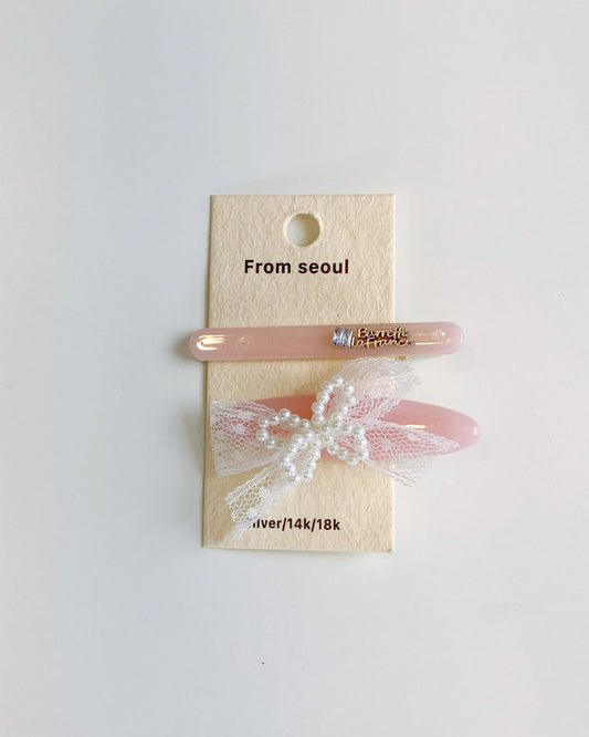 Pink Two-Style Hair Clip Set