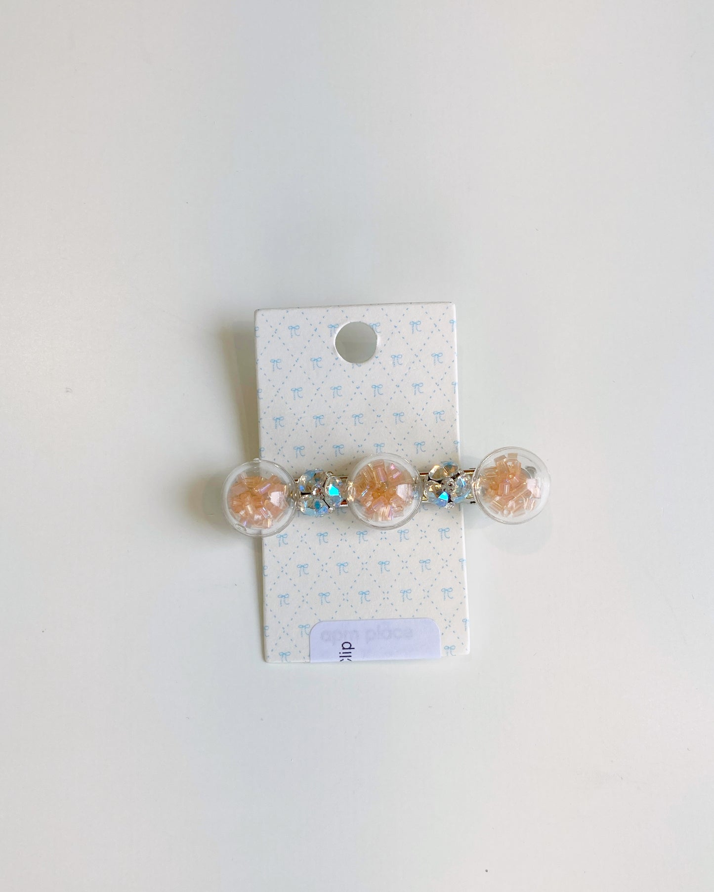 Beaded Bubble & Crystal Flower Hair Clip