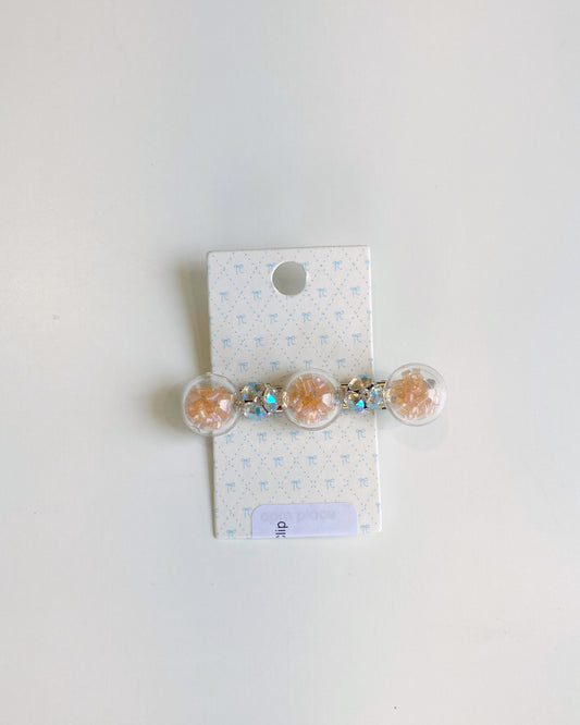 Beaded Bubble & Crystal Flower Hair Clip