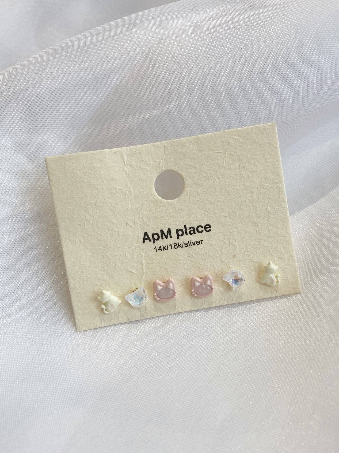 Kitten Stud Earrings - Set of 3