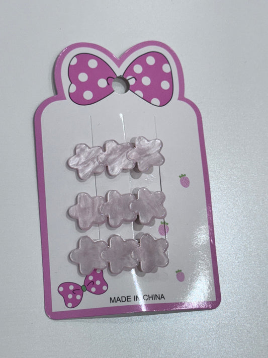 Pink Flower Hair Clips - 3 Pack