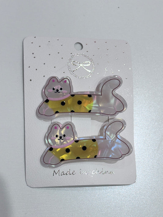 Long Cats & Dogs Hair Clips - 2 Pack