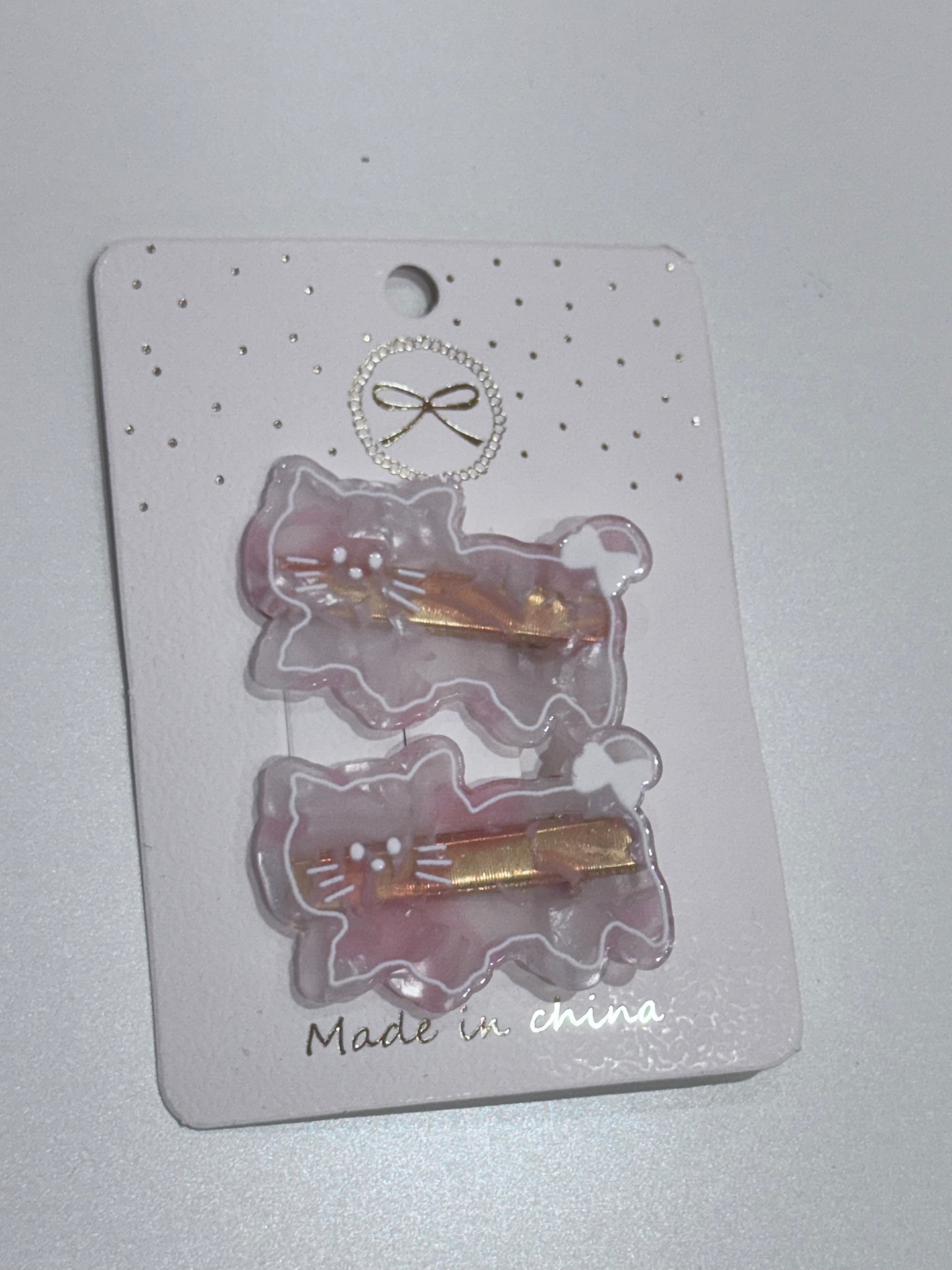 Pink Cats Hair Clips - 2 Pack