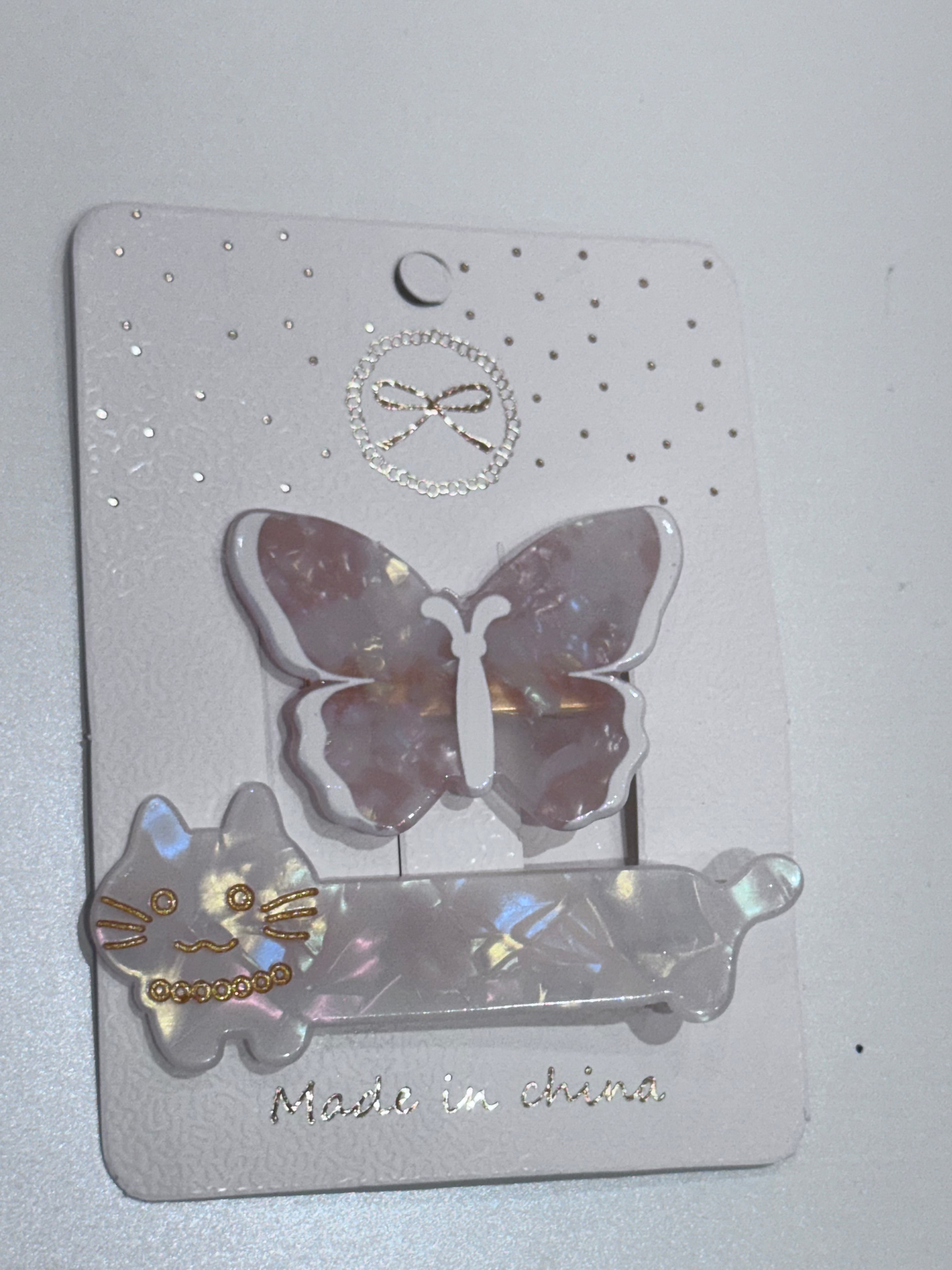 Butterfly & Cat Hair Clips - 2 Pack