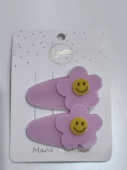 Pink Flower Hair Clips - 2 Pack