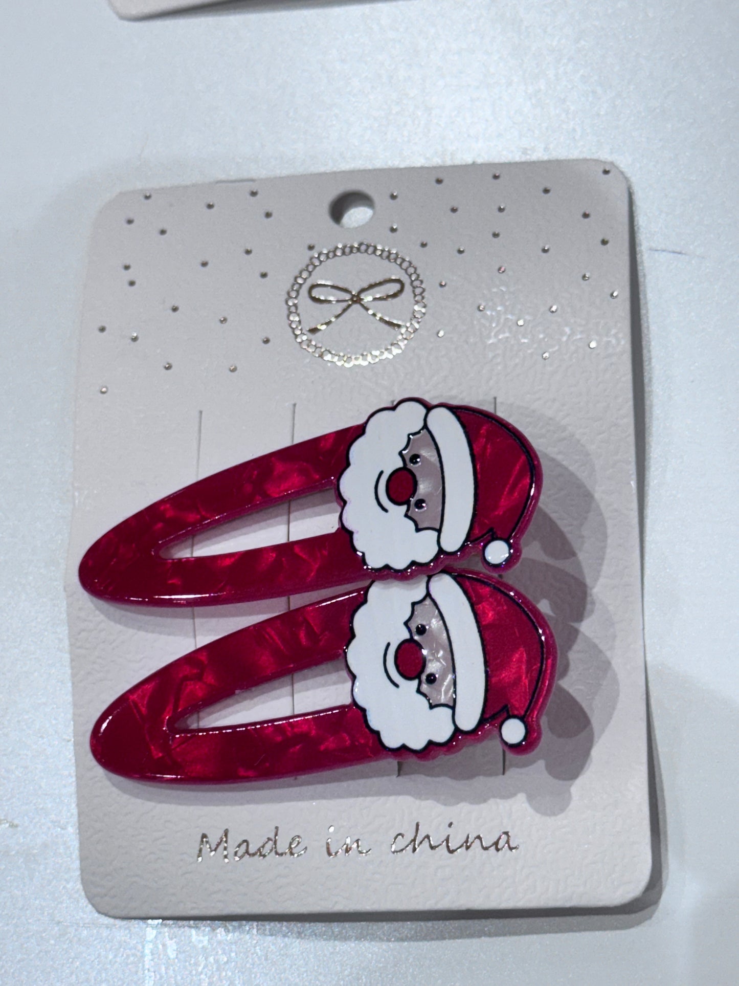 Santa Hair Clips - 2 Pack