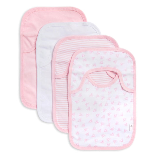 Bee Essentials Organic Baby Bibs 4 Pack - Blossom