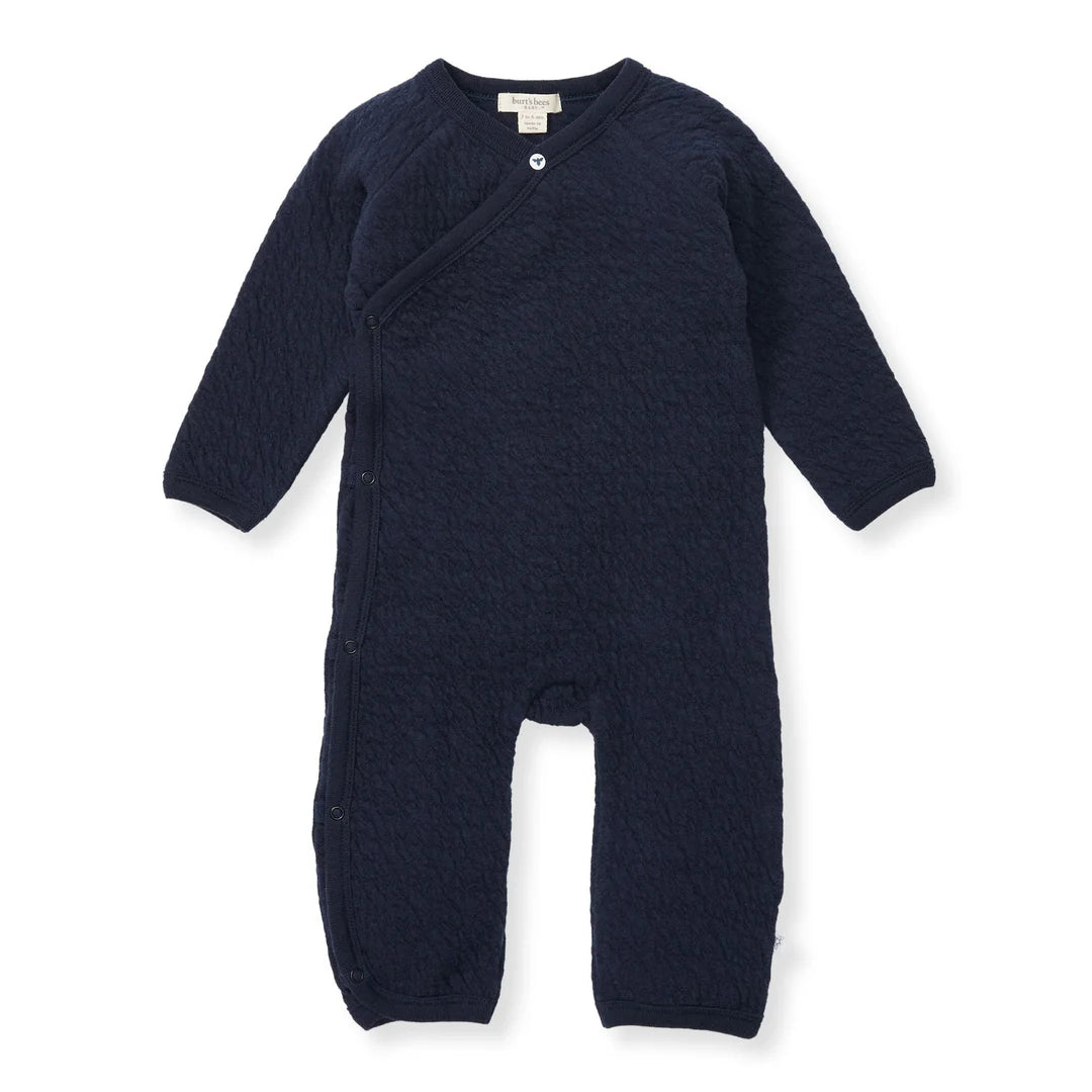 Quilted Bee Wrap-Front Jumpsuit - Midnight