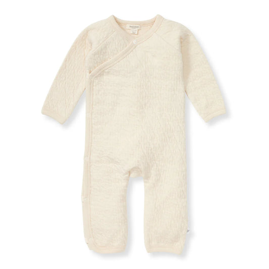 Quilted Bee Wrap-Front Jumpsuit - Oat