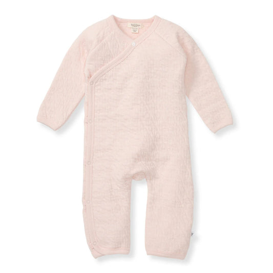 Quilted Bee Wrap-Front Baby Jumpsuit - Ranunculus