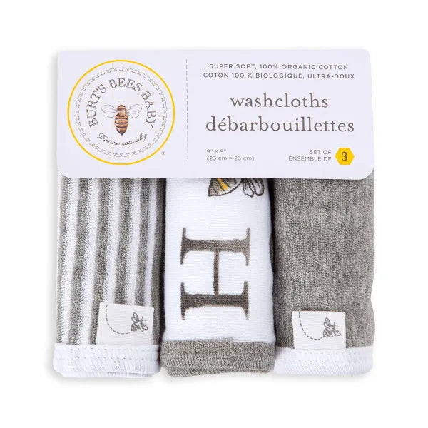 A-Bee-C Organic Cotton Washcloths 3 Pack