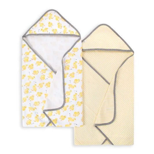 Set of 2 Little Ducks Hooded Towels