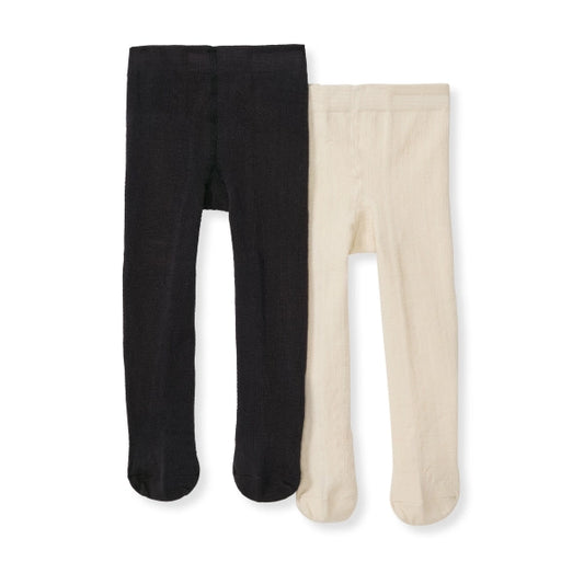 Organic Cotton Ribbed Tights 2 Pack