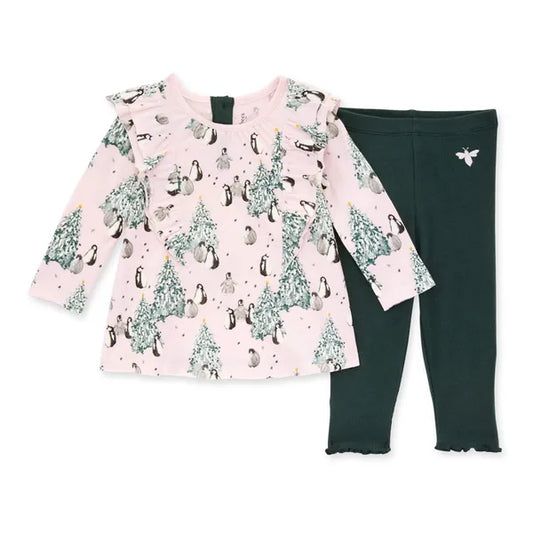 Evergreen Penguins Tunic & Ribbed Legging Set