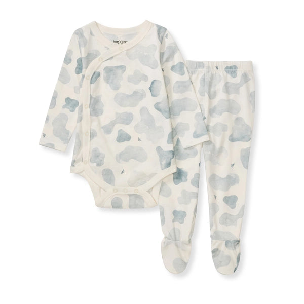 Mooo! Bodysuit & Pant Set in Muted Blue