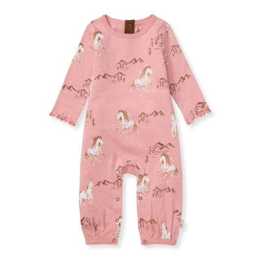 Horse Love Organic Cotton Baby Girl Jumpsuit