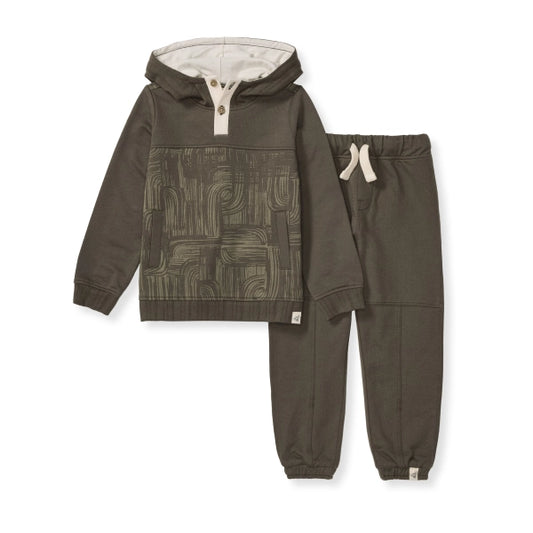 Abstract Waterfalls Organic Sweatshirt and Pants Set