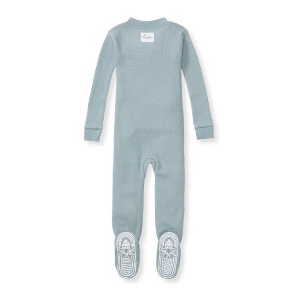 Honeysoft™ Waffle Thermal Pajamas - Muted Blue