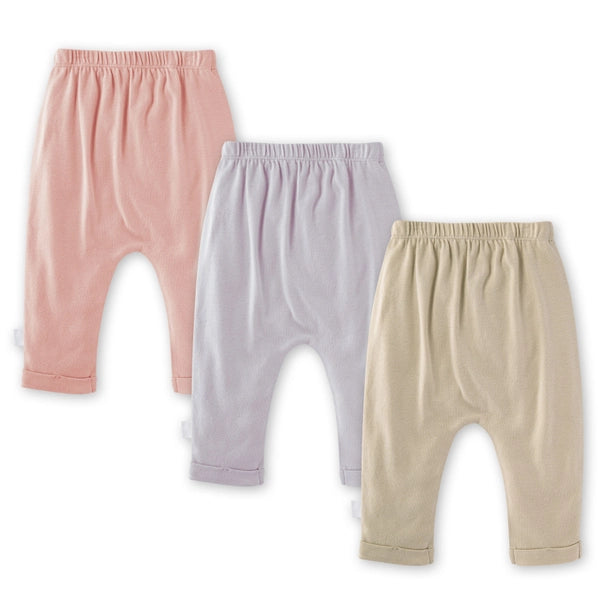 Organic Cotton Baby Harem Pants - Set of 3 - Pink Sand