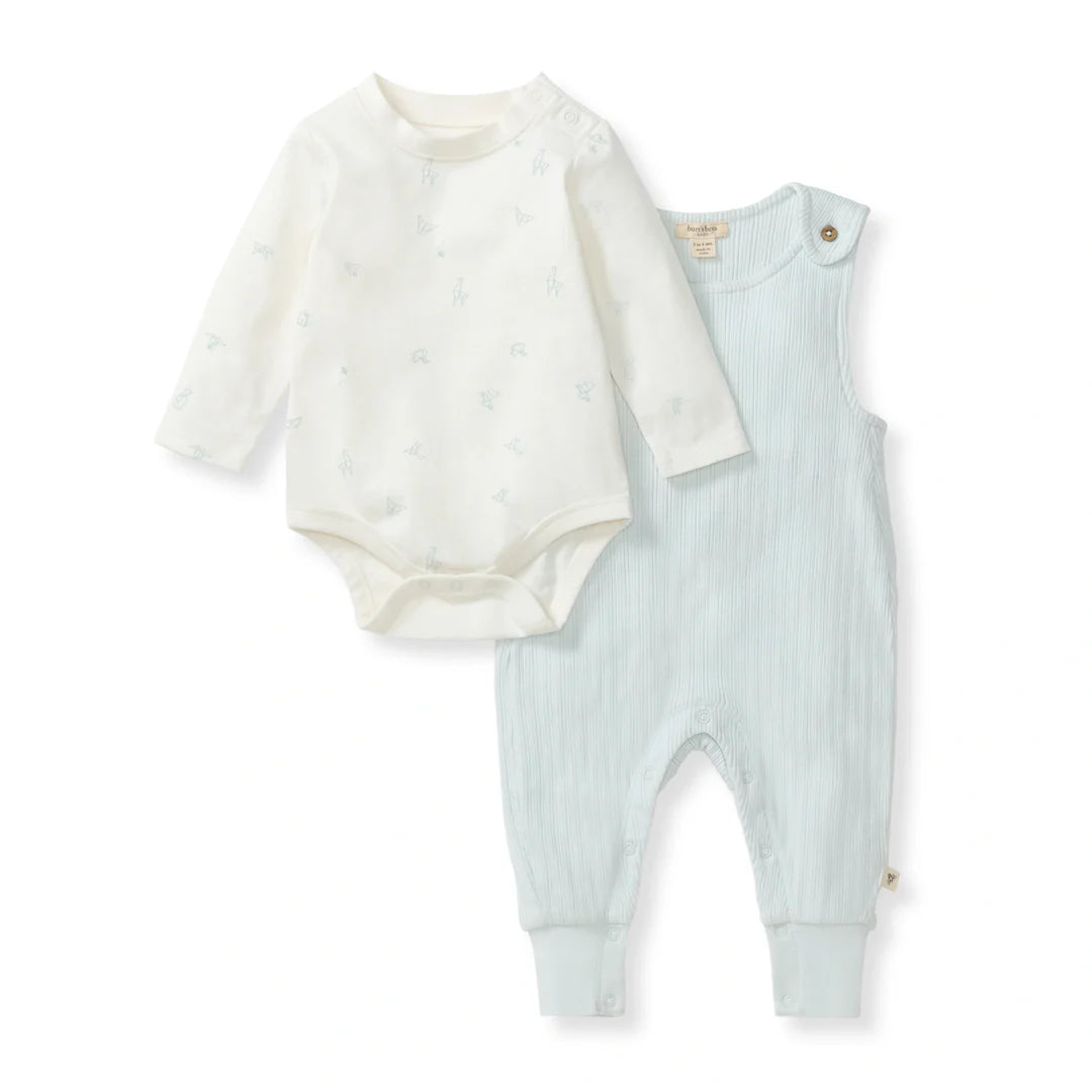 Origami Blue Bodysuit & Pant Set