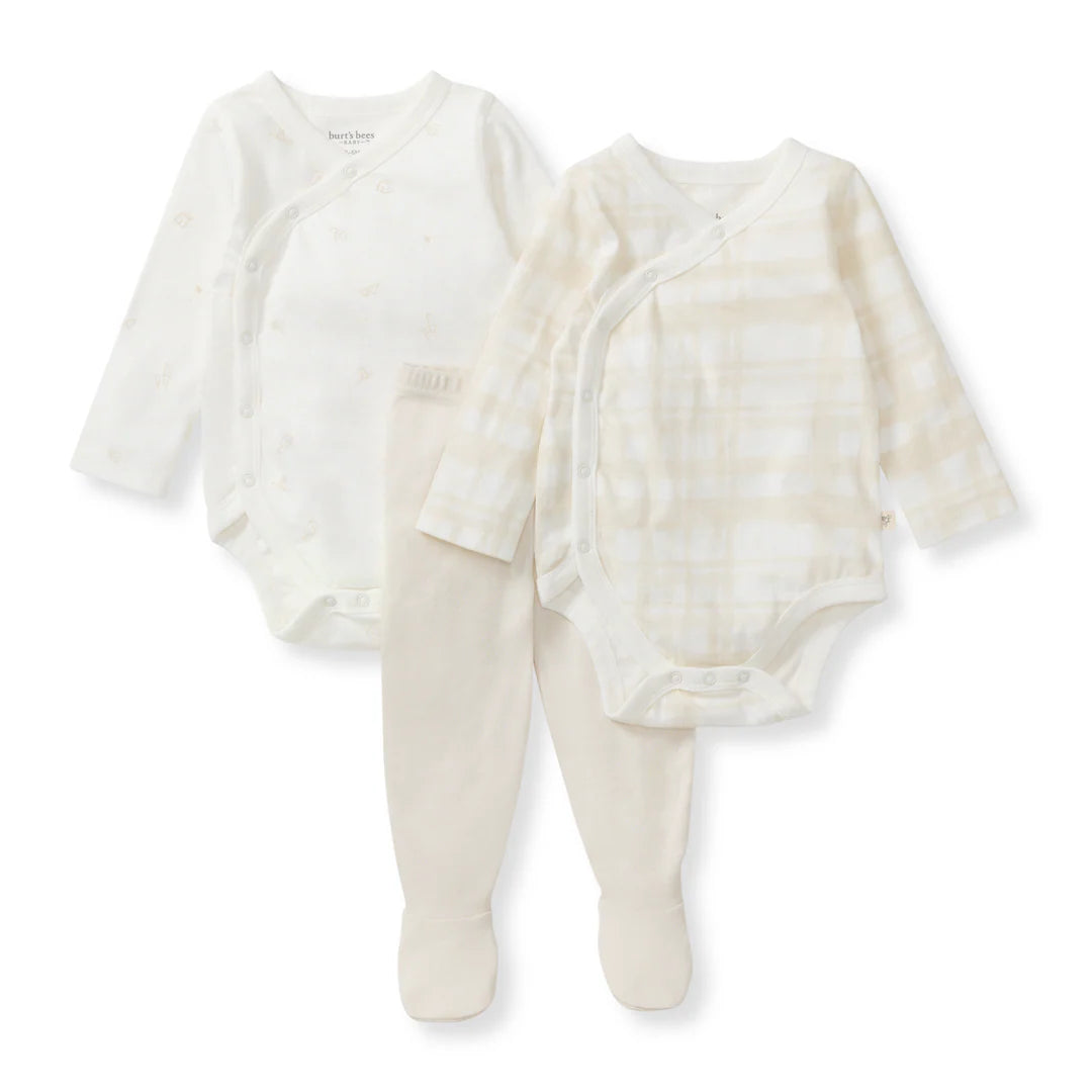 Oat Origami 3-piece Bodysuit and Pants Set