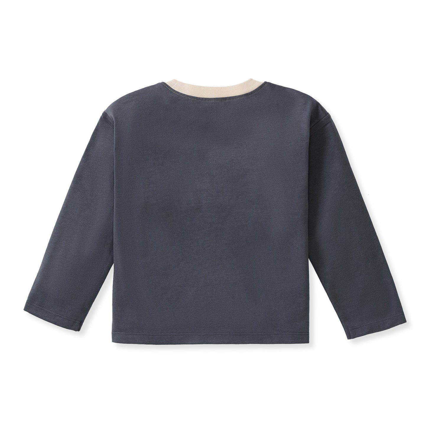 Blue Colour Blocked L/SLV Tee