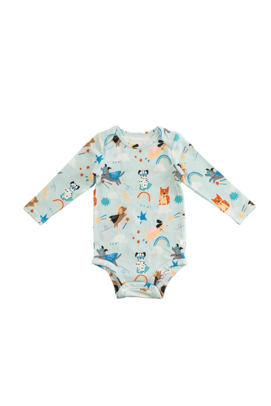 Long Sleeve Bodysuit - Superhero Dog