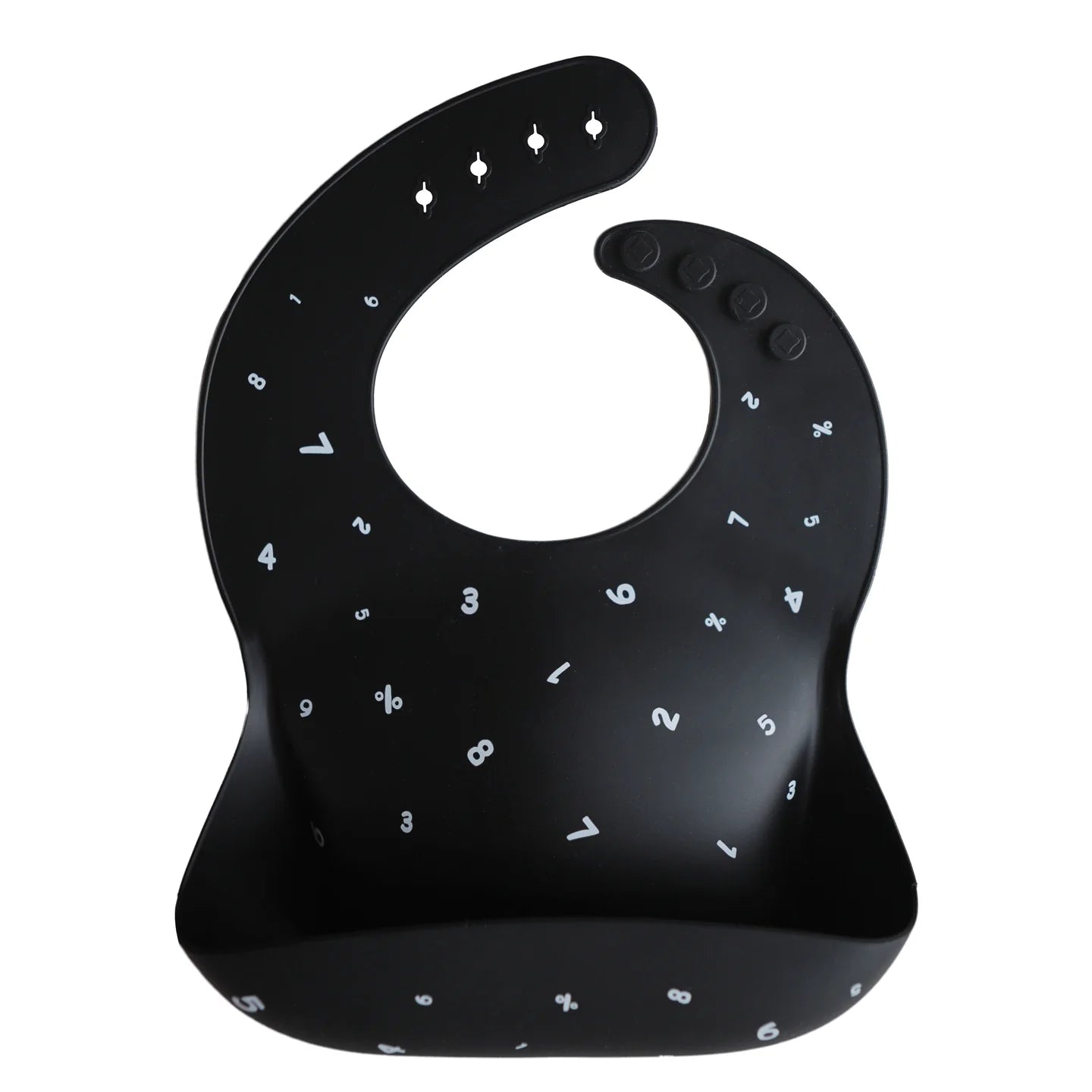 Silicone Baby Bib | Numbers Black