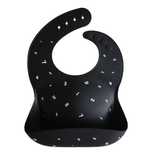 Silicone Baby Bib | Numbers Black